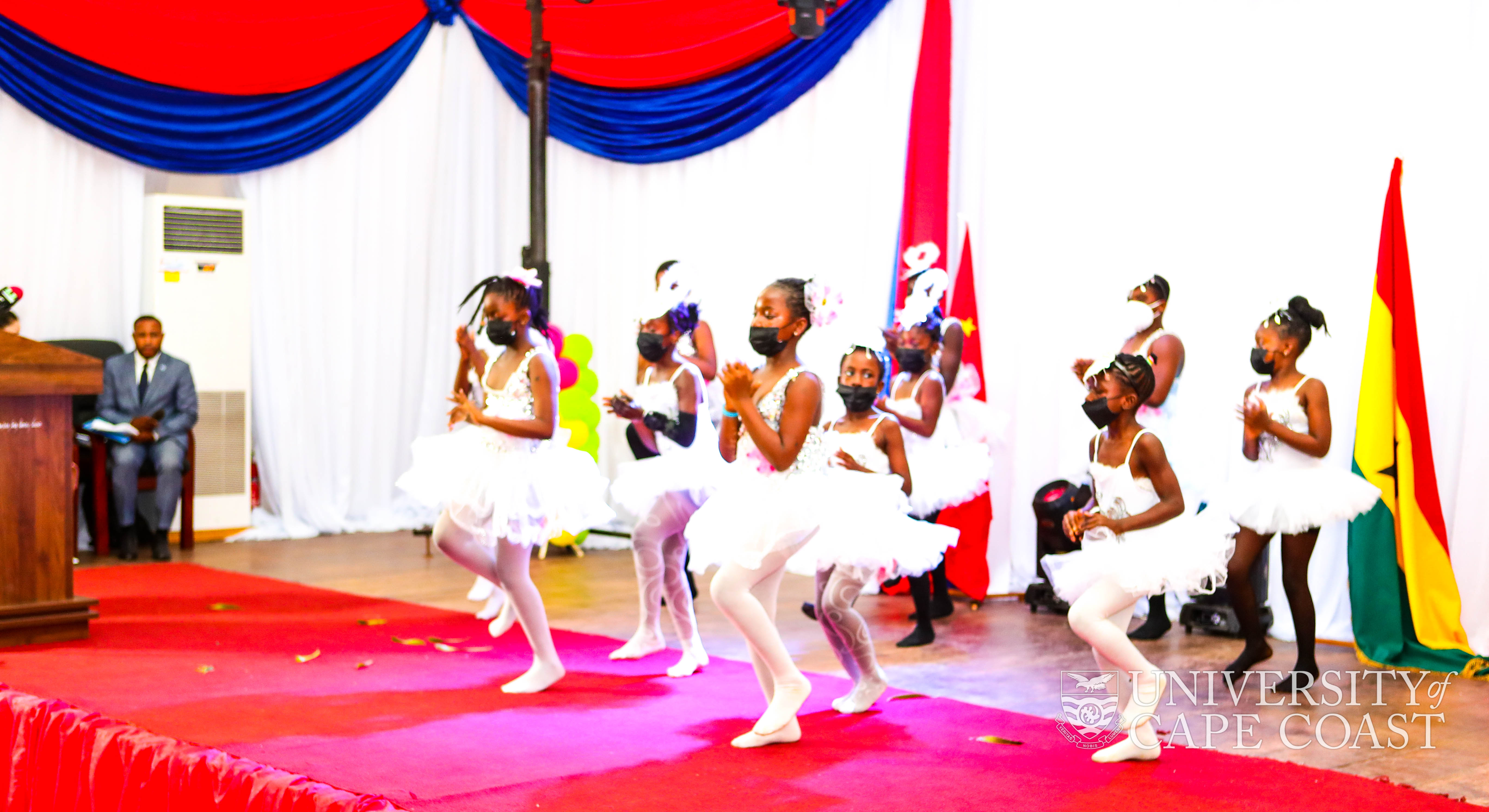 Some pupils in a performance at the awards ceremony