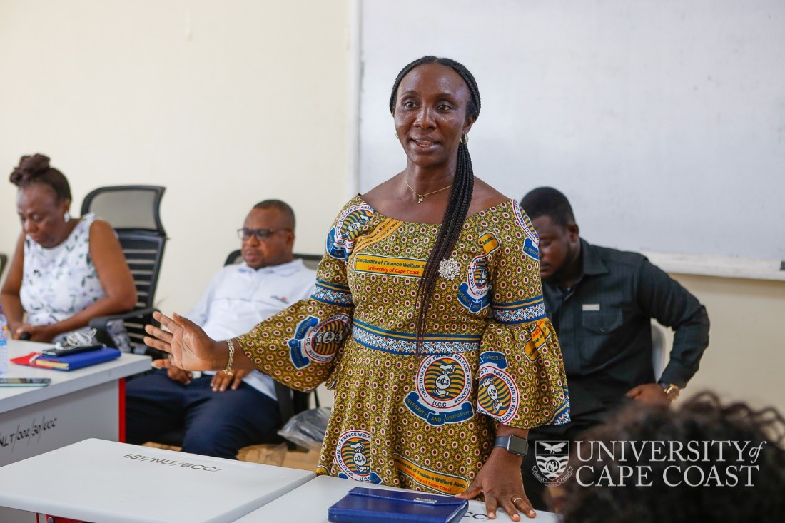 Accountant at SGS, Mrs. Mavis Opoku Boadu speaking about financial matters