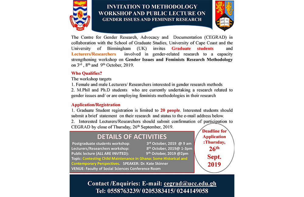 CEGRAD Poster on Gender Methodology Workshop CEGRAD Poster on Gender Methodology Workshop