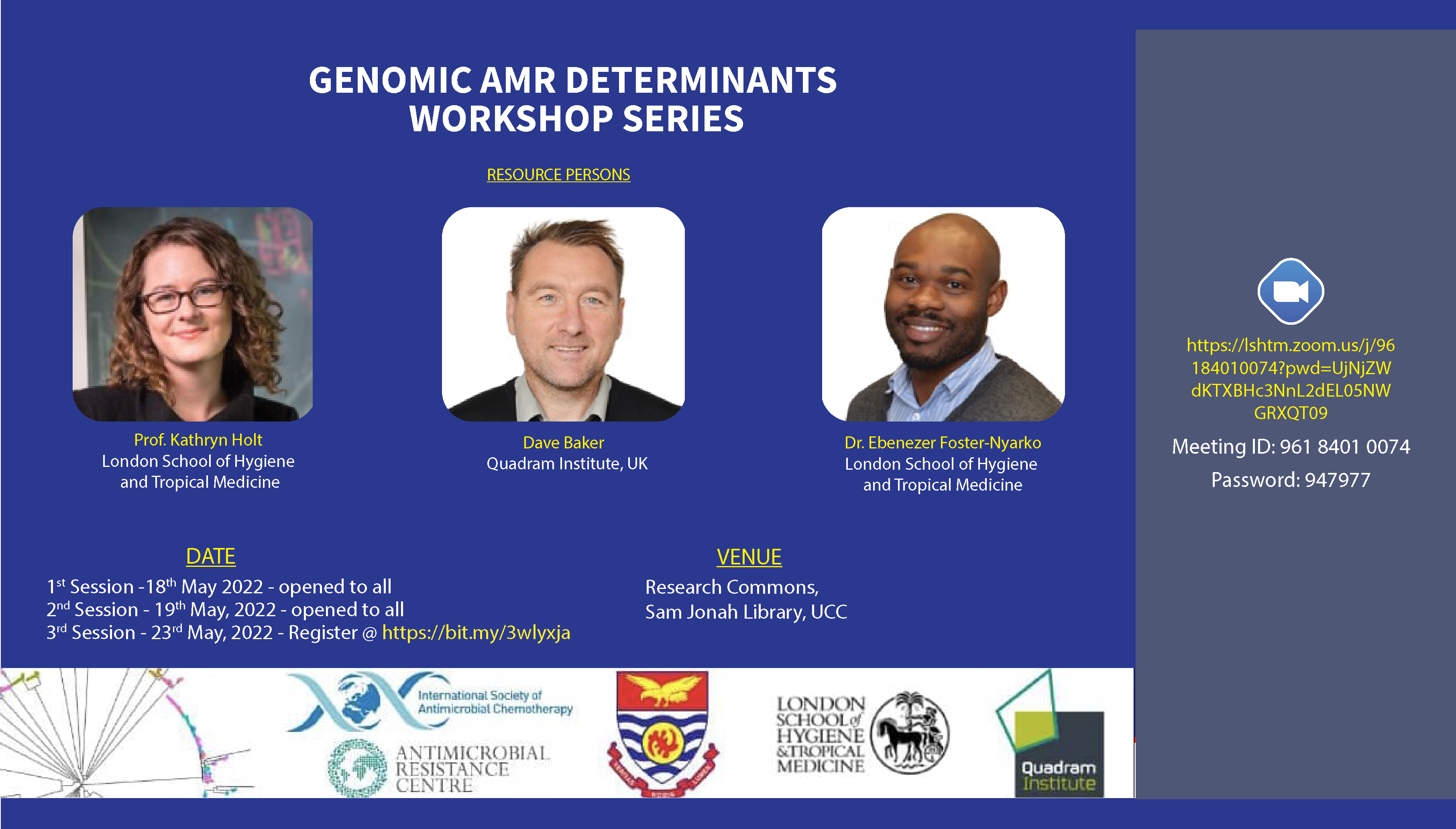 Genomic AMR Determinants Workshop at CapeVars Genomic AMR Determinants Workshop Series at UCC