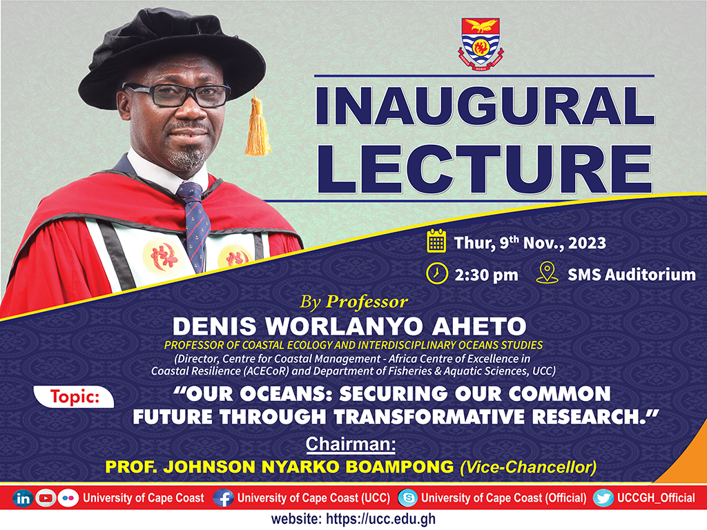 OUR OCEANS: SECURING OUR COMMON FUTURE THROUGH TRANSFORMATIVE RESEARCH INAUGURAL LECTURE