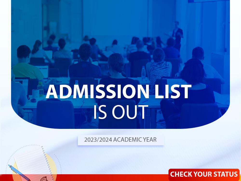 Admissions List for 2023/2024 Academic year UCC Staff