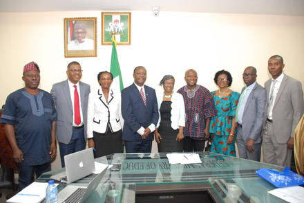The IEPA delegation with Permanent Secretary and other Senior officials of the Ministry in Abuja