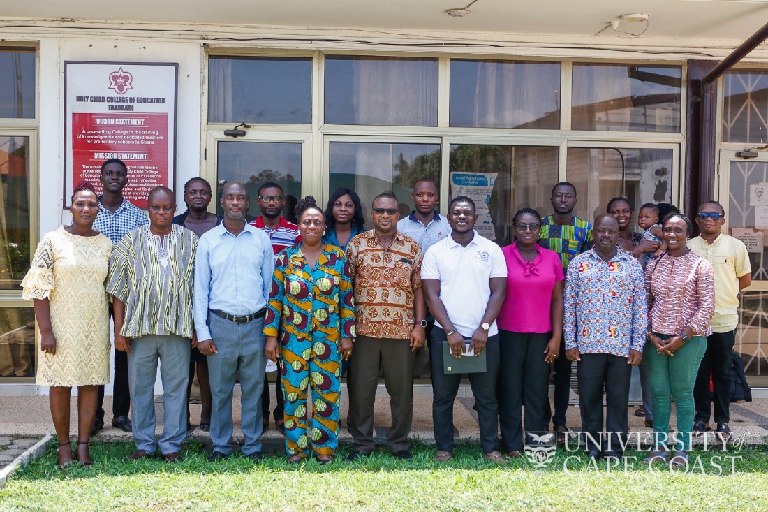 The team with a section of students from the Takoradi Study Centre 